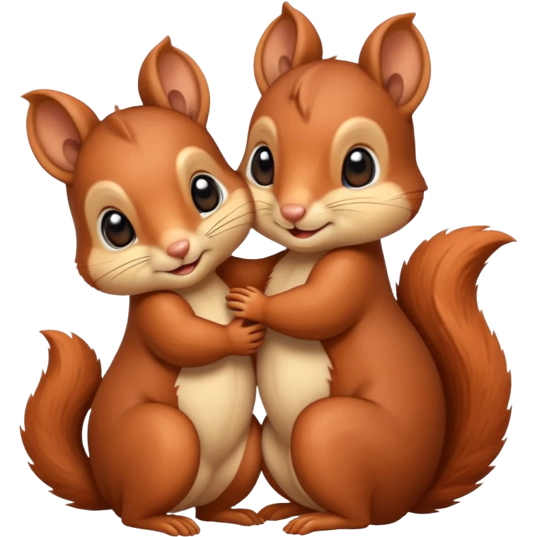 Cute baby squirrels cuddling emoji