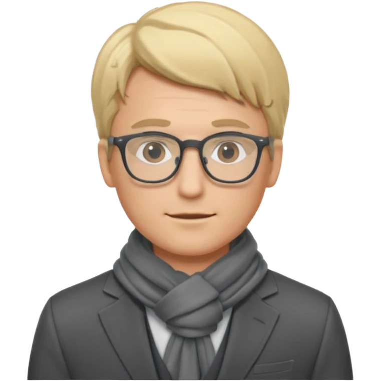 gray scarf male blond hair with suit glasses emoji