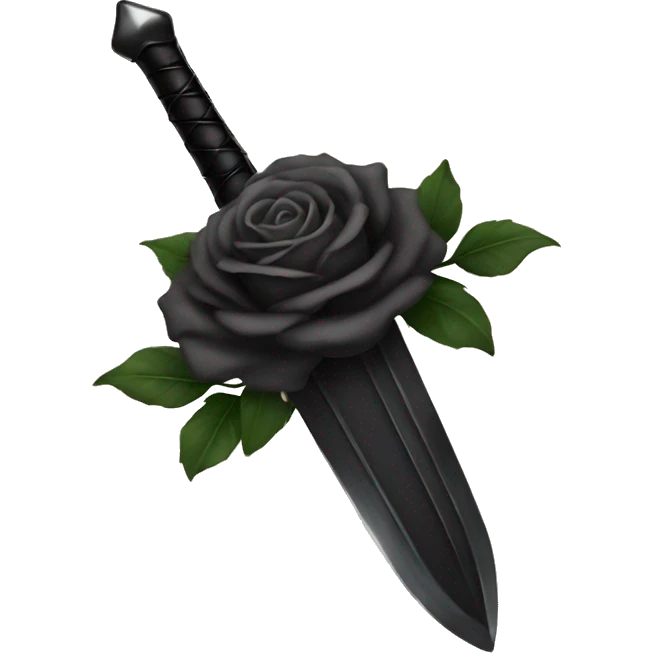 black sword with black roses emoji