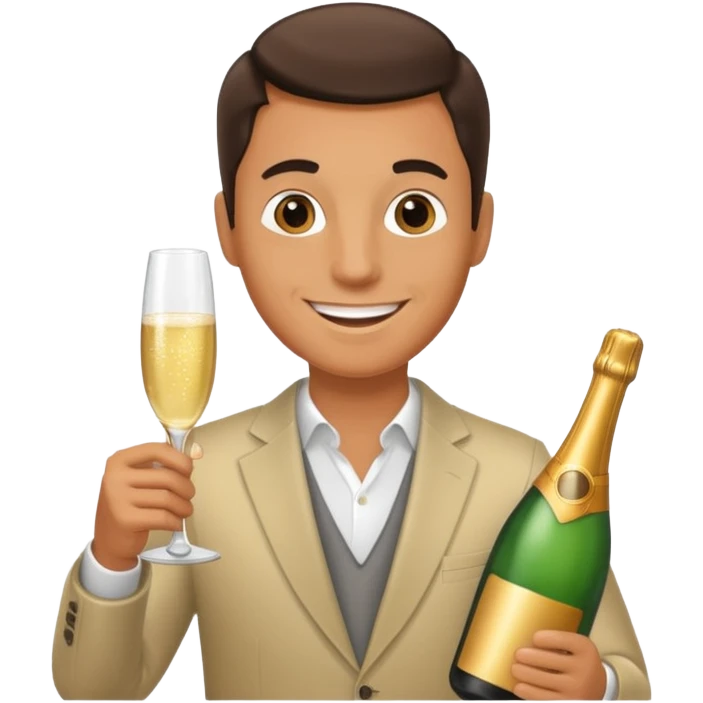 man with sampine bottle emoji