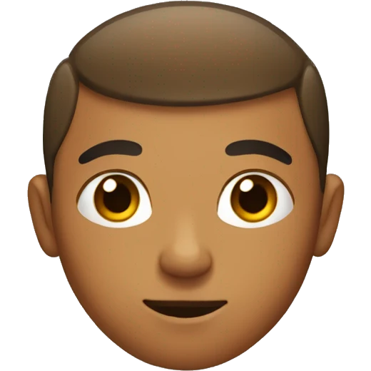 Brown boy with moustache and a buzz cut emoji