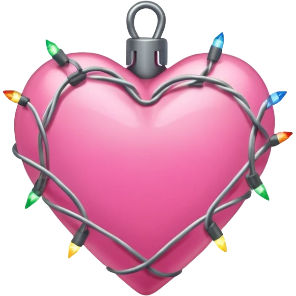Pink heart wrapped in Christmas lights  emoji
