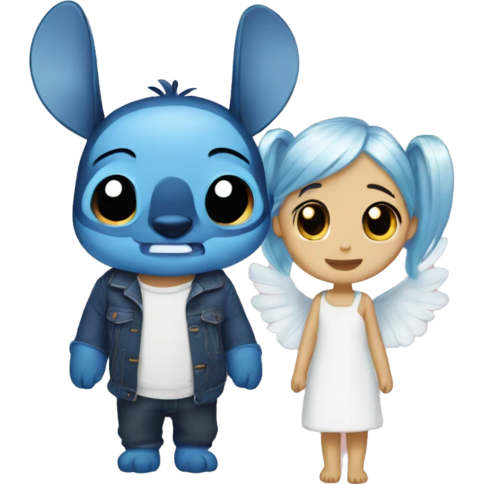 Stitch and angel  emoji