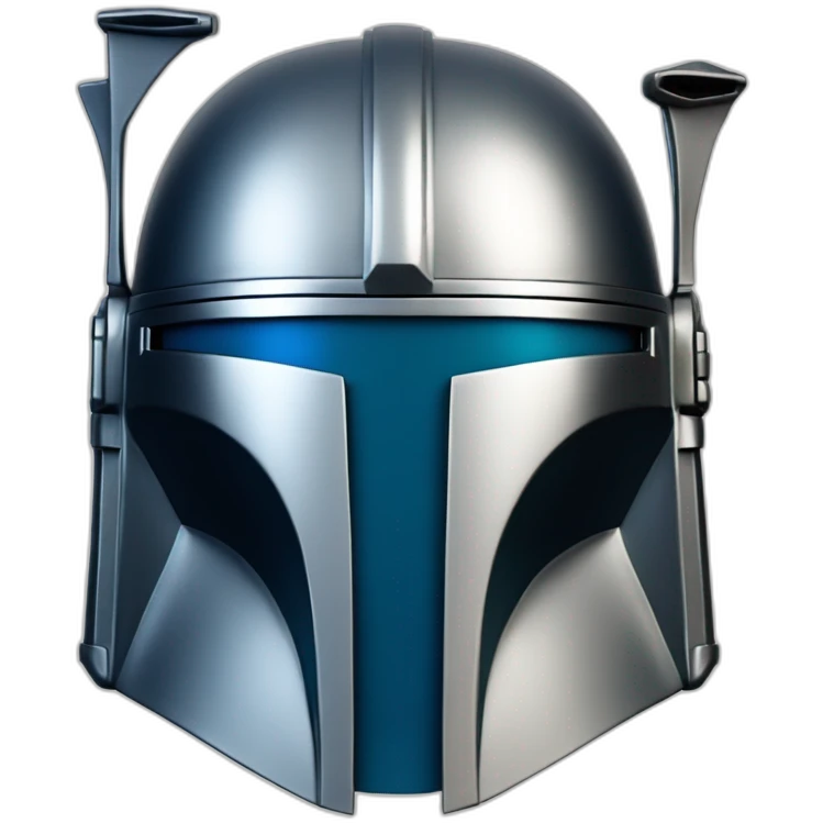 blue mandalorian helmet with silver center emoji