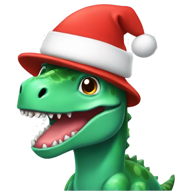 Dinosaur with Christmas hat  emoji