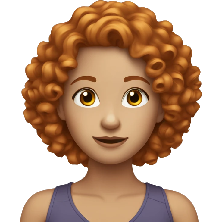 Beautiful brunette ginger girl curly hair emoji