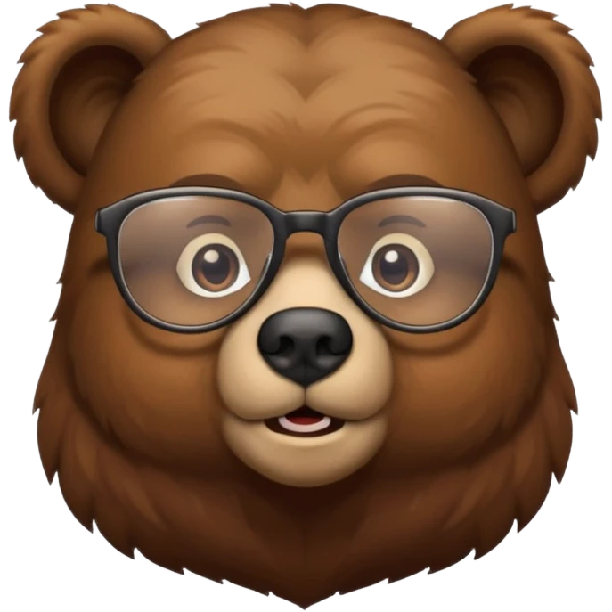 Bear with glasses emoji