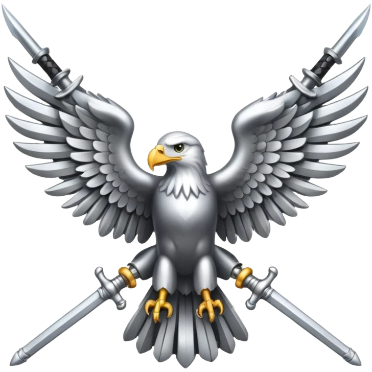Silver eagle with crossed sabers emoji