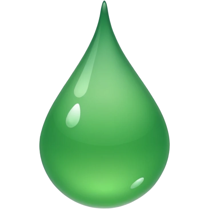 Transparent Clear Green Droplet (No background)(Inside droplet is nothing) emoji