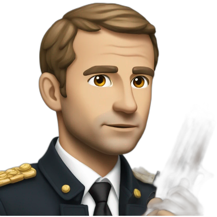 macron with a riffle emoji