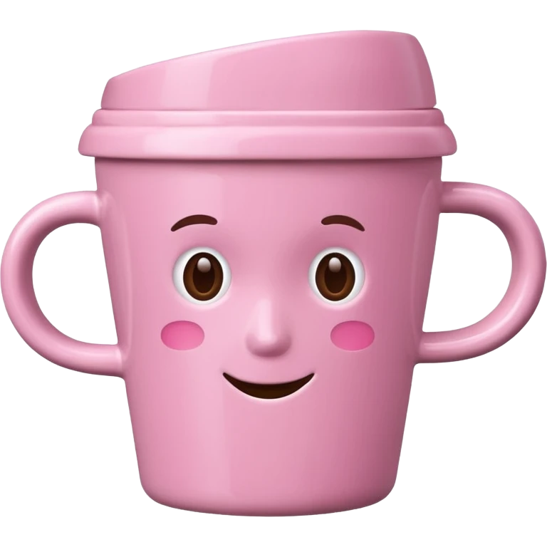 pink coffee cup without eyes emoji