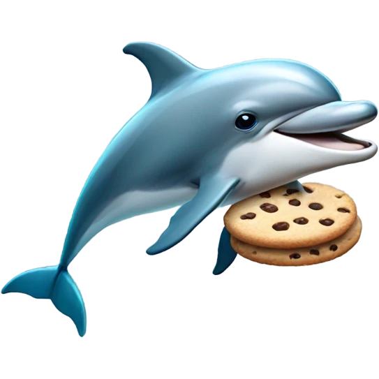 Dolphin with cookie  emoji