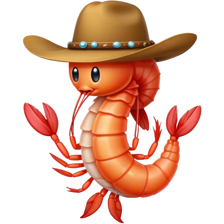 Shrimp with cowboy hat emoji