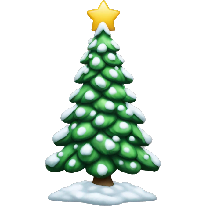 Christmas tree covered in snow emoji