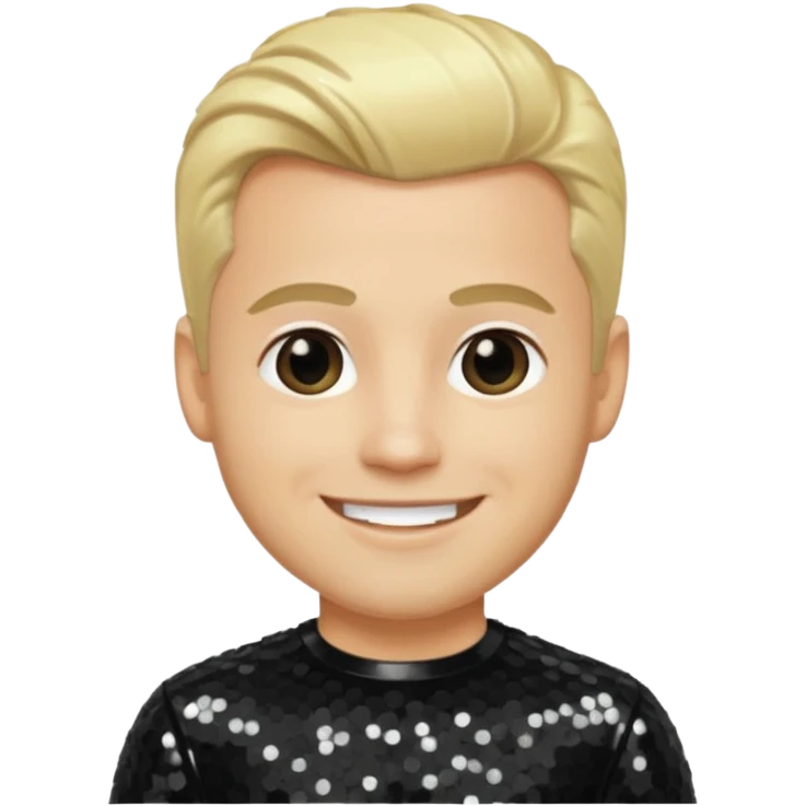 David Silveria from Korn with blonde hair, light skin, black sequin outfit emoji