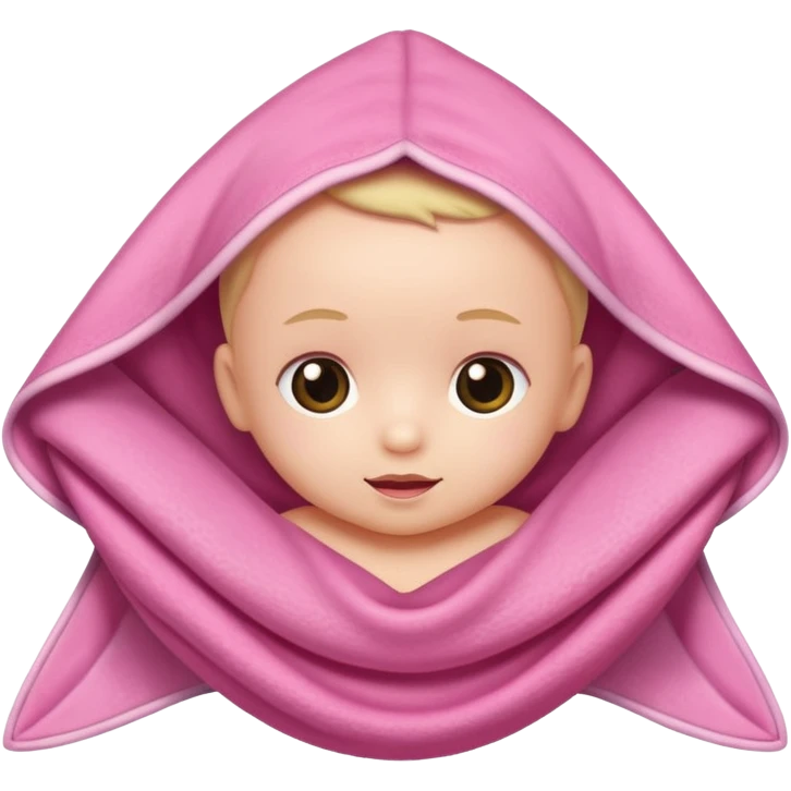 Un bebé envuelto en una manta rosa emoji
