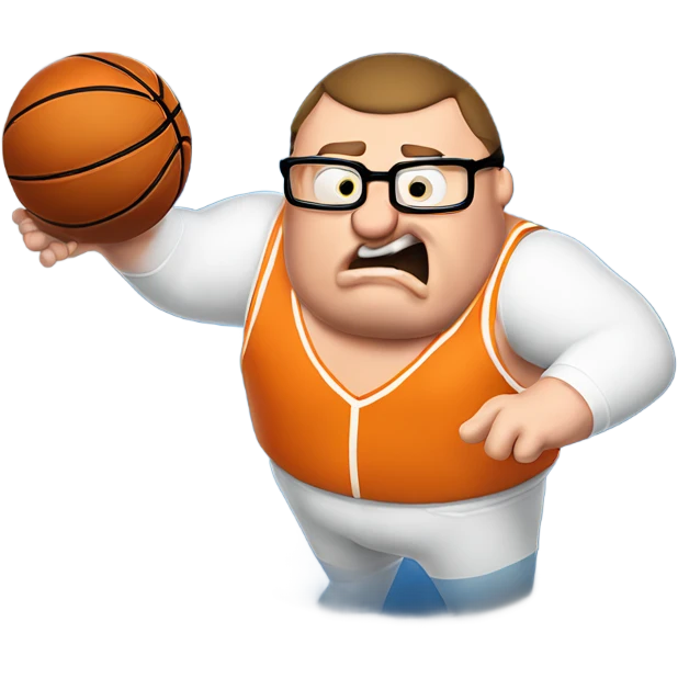 Peter griffin shooting a fade away in basketball  emoji