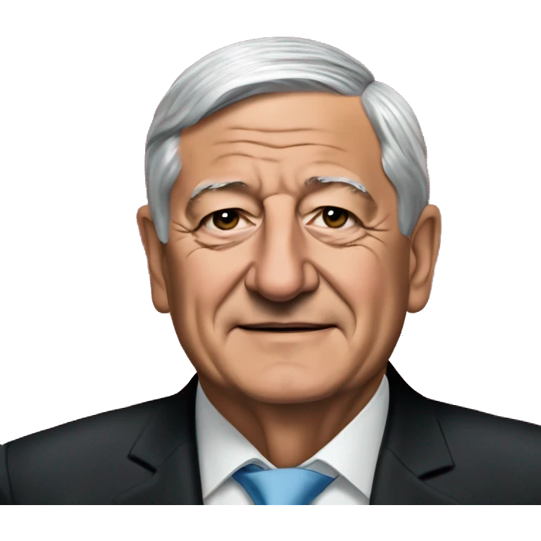 Presidente de Mexico Andres Manuel Lopez Obrador con bandera emoji