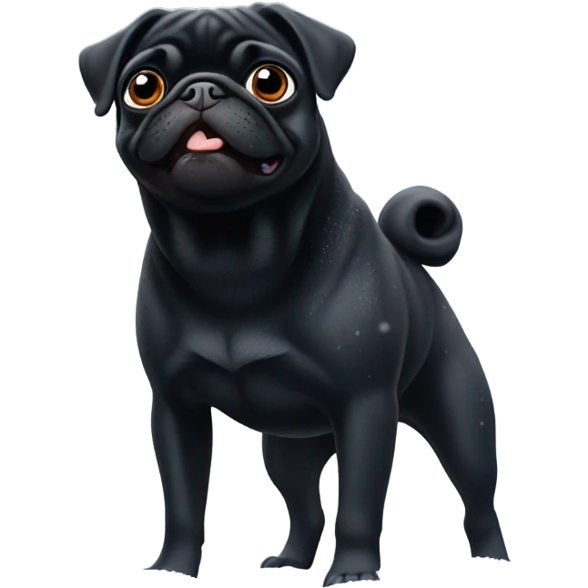 black pug in snow emoji