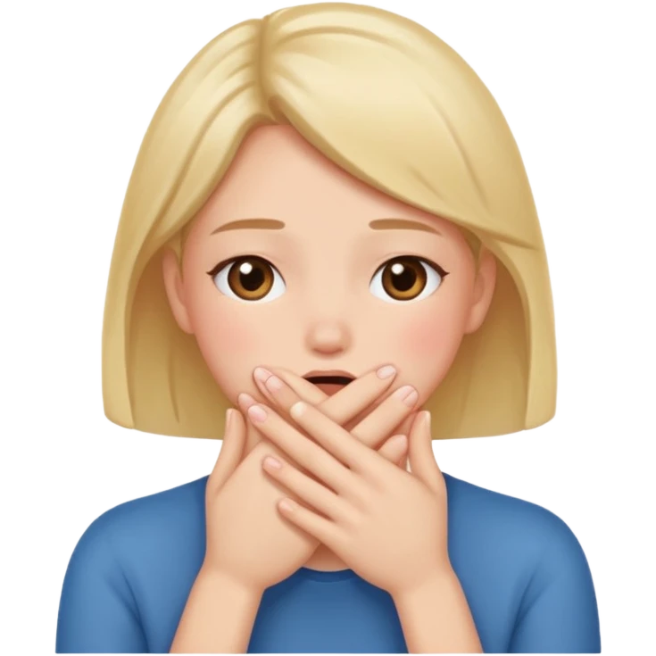 Blushing covering mouth  emoji