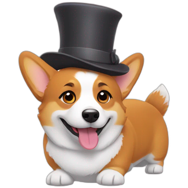 corgi wearing a hat emoji