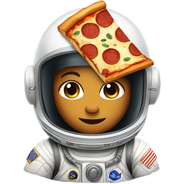 astronaut with pizza on their helmet emoji