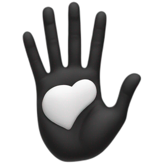 Black with hand white emoji