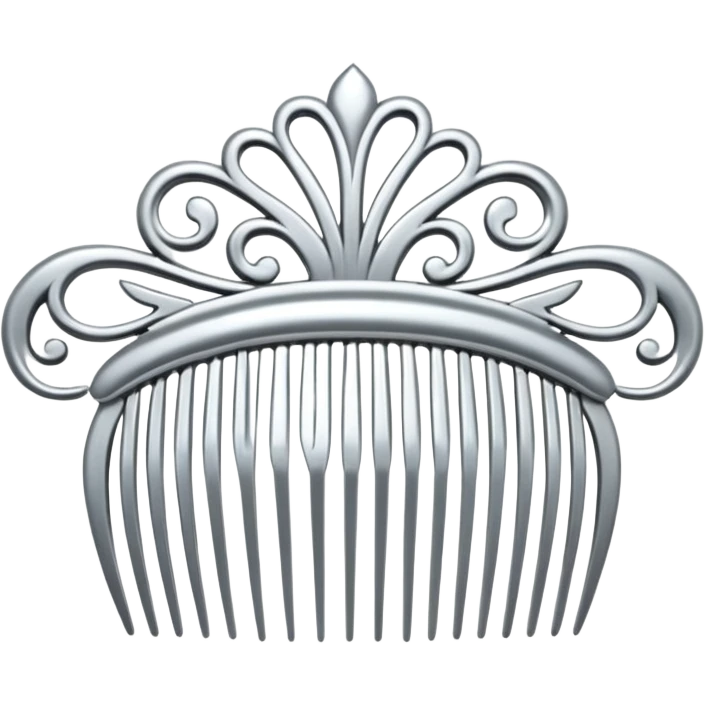 elegant silver hair comb emoji