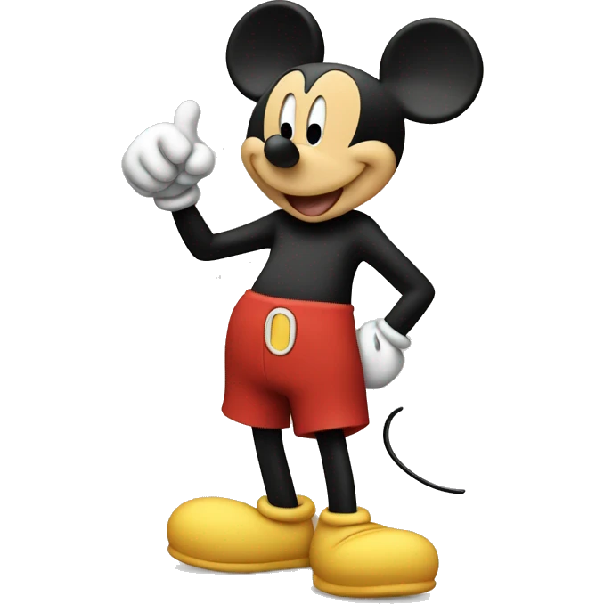 mickey mouse with thumbs up emoji