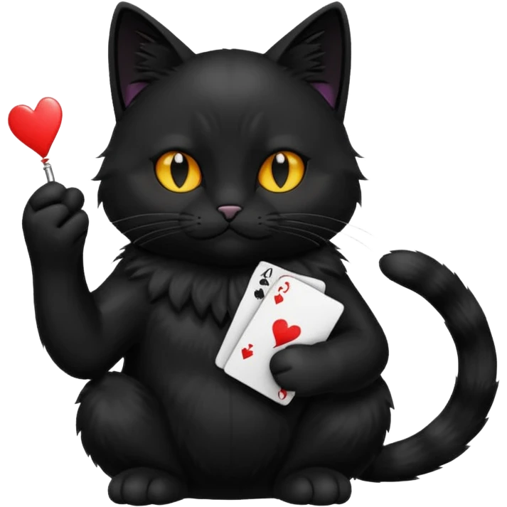black cat shuffling cards emoji
