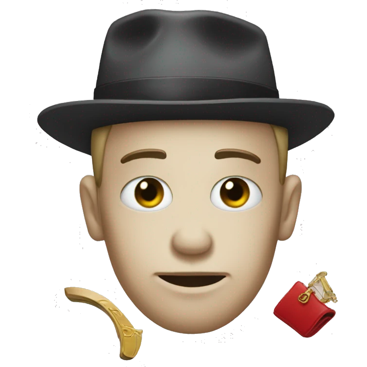 Sob emoji with gentleman accessories emoji