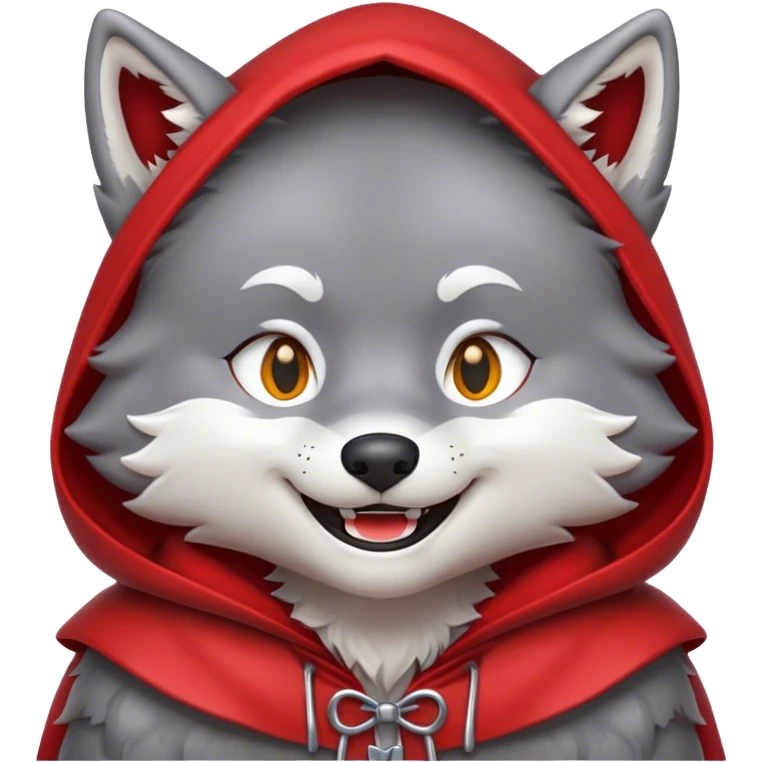 make me a wolf emoji wearing a  red riding hood emoji