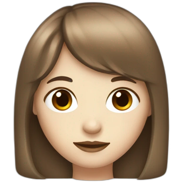 Pale girl with brown bangs emoji