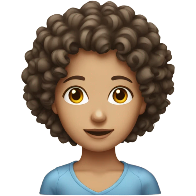 a brunette curly haired girl emoji