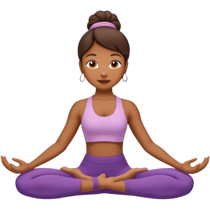 Fille qui fait yoga brune emoji