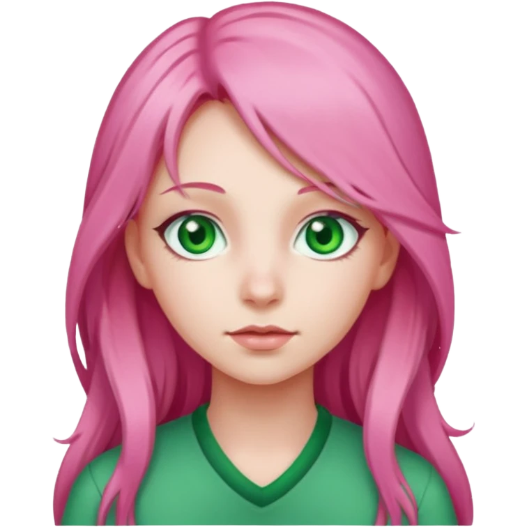 girl with long pink hairs emoji