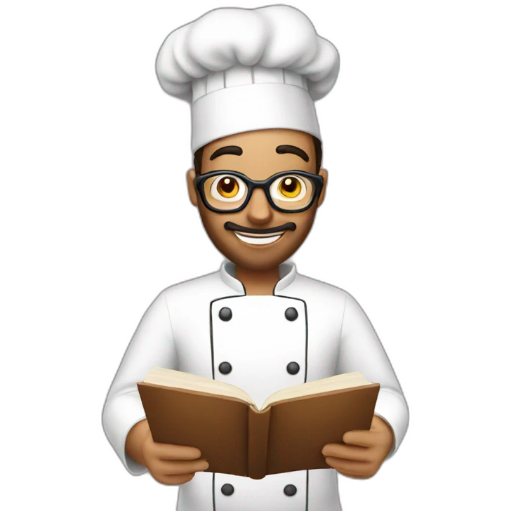 chef reading recipe book emoji