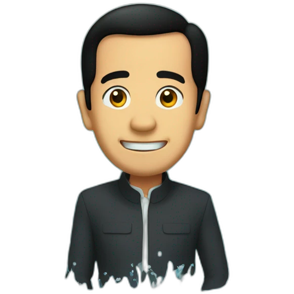 Jokowi in a water tunnel emoji