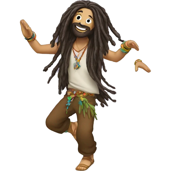 White dreadlocked hippie dancing  emoji