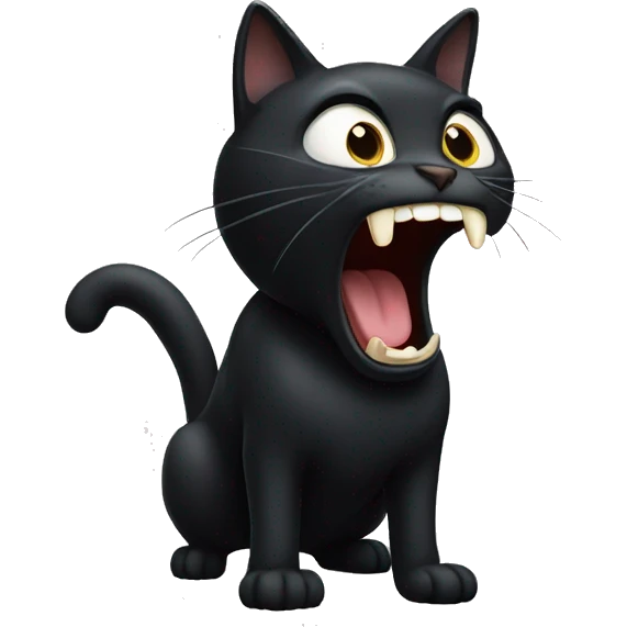 Black cat screams emoji