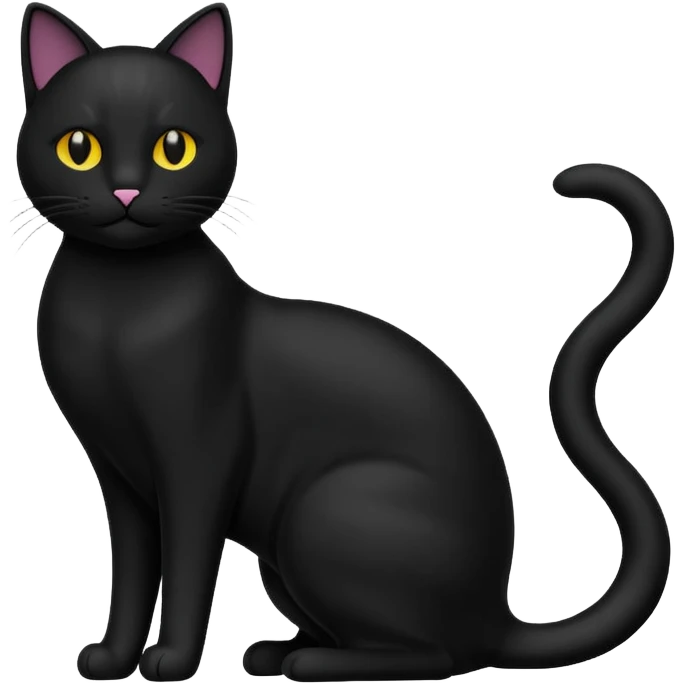 silhouette of a cat, simple and bold emoji