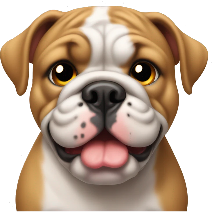 A young ameican bulldog thats very chubby and has a tiny tail emoji