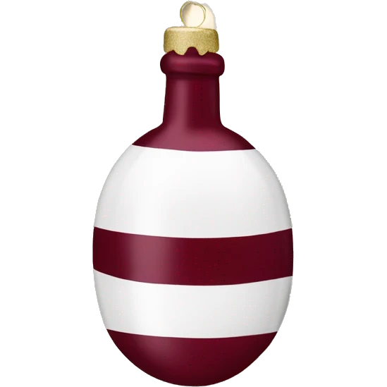 Wine red and white Christmas ornament  emoji