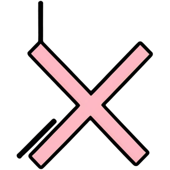 pink X mark, wrong symbol, cancel emoji