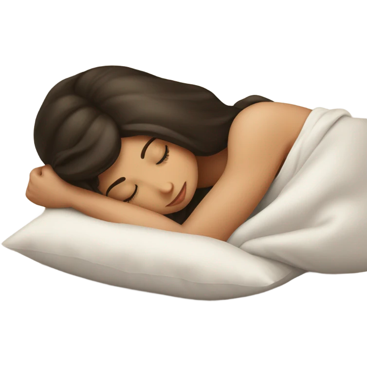 sleeping beauty brunette white girl with a silk pillow emoji