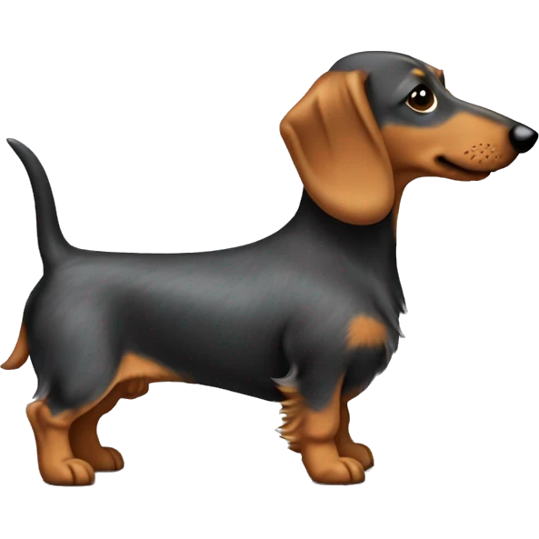Wire haired wiener dog from the side  emoji