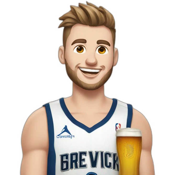 Luka Doncic avec une bière emoji
