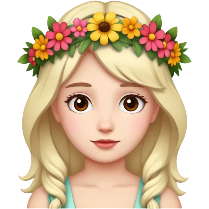 girl wearing a flower crown emoji