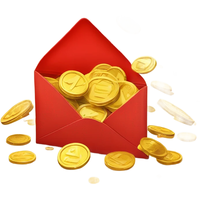 The red envelope contained gold emoji
