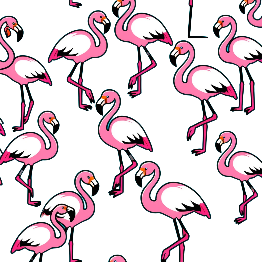 flamingo flock in water emoji